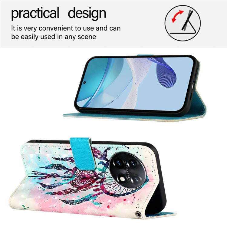 For OnePlus 11 3D Painting Horizontal Flip Leather Phone Case(Color Drop Wind Chimes)