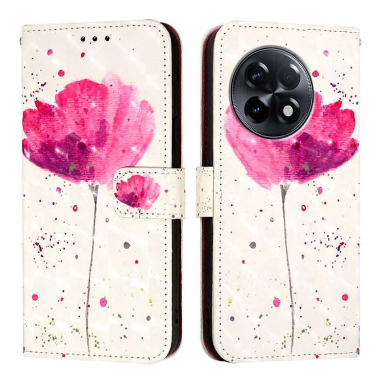 For OnePlus 11R 5G Global 3D Painting Horizontal Flip Leather Phone Case(Flower)