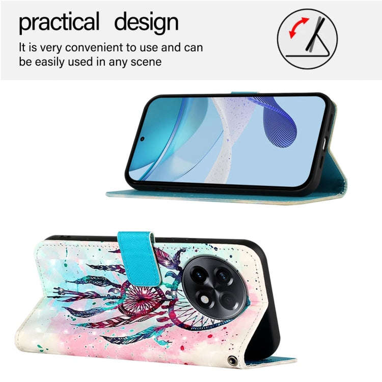 For OnePlus 11R 5G Global 3D Painting Horizontal Flip Leather Phone Case(Color Drop Wind Chimes)