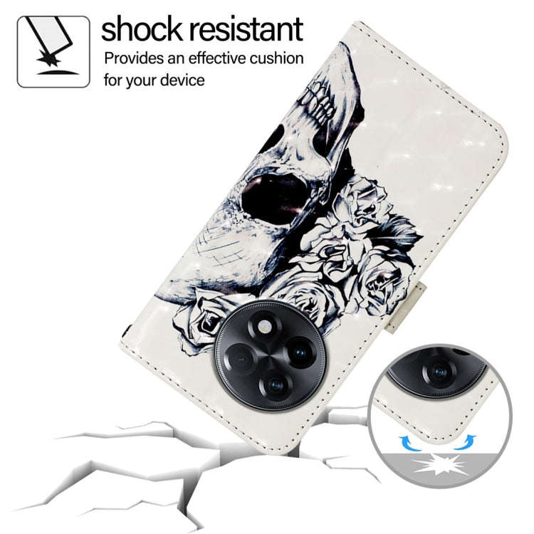 For OnePlus 11R 5G Global 3D Painting Horizontal Flip Leather Phone Case(Skull)