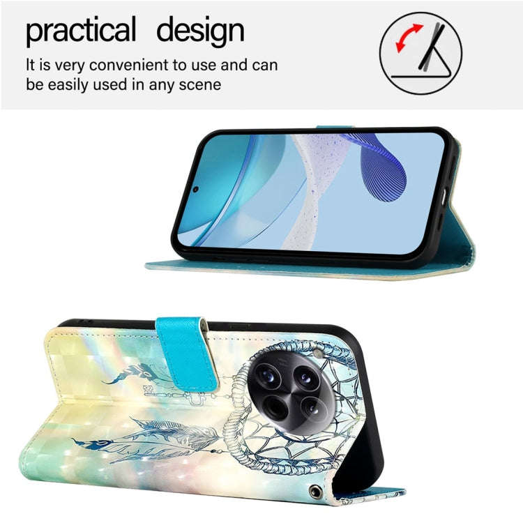 For OnePlus 12 Global 3D Painting Horizontal Flip Leather Phone Case(Dream Wind Chimes)