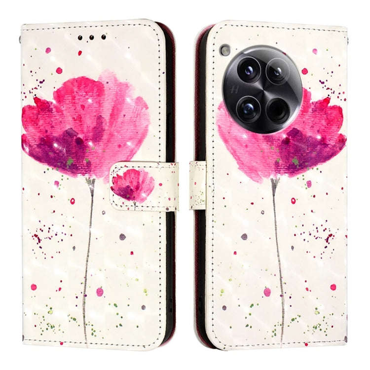 For OnePlus 12 Global 3D Painting Horizontal Flip Leather Phone Case(Flower)