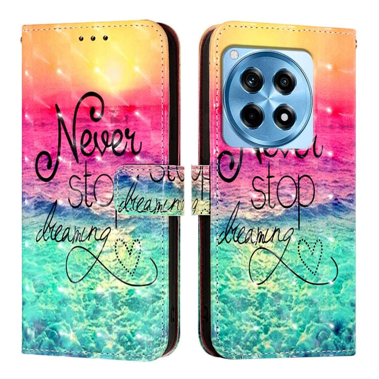 For OnePlus 12R Global 3D Painting Horizontal Flip Leather Phone Case(Chasing Dreams)