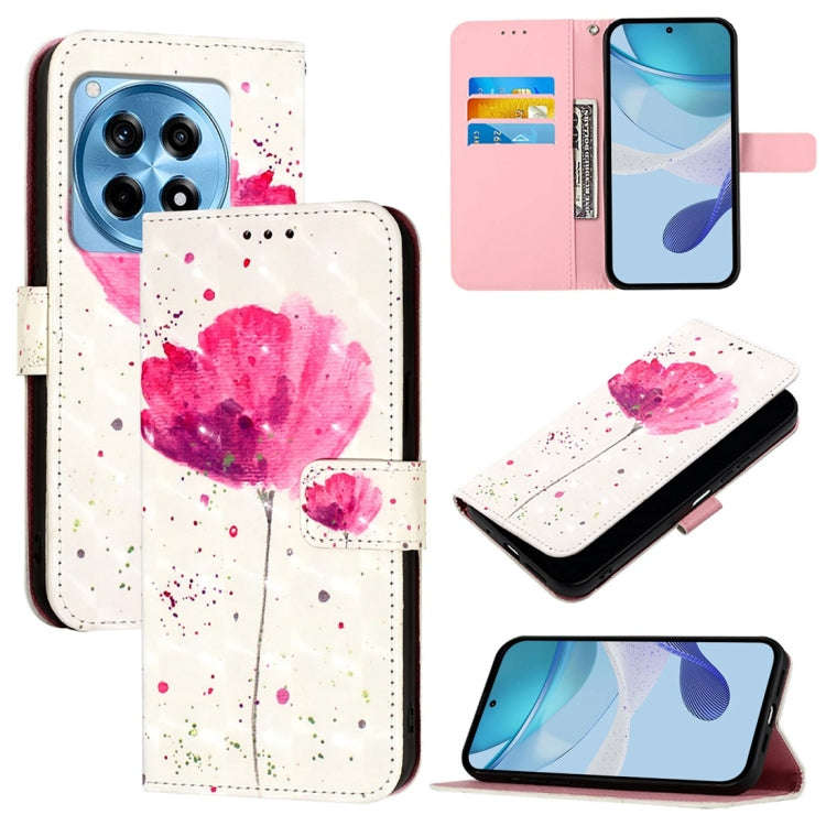 For OnePlus 12R Global 3D Painting Horizontal Flip Leather Phone Case(Flower)