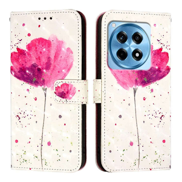 For OnePlus 12R Global 3D Painting Horizontal Flip Leather Phone Case(Flower)