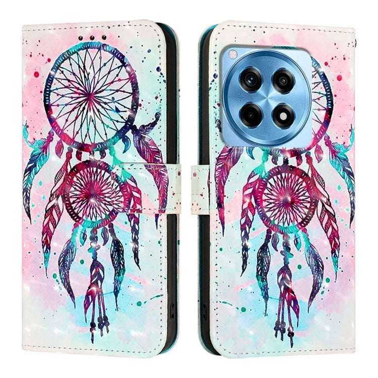 For OnePlus 12R Global 3D Painting Horizontal Flip Leather Phone Case(Color Drop Wind Chimes)