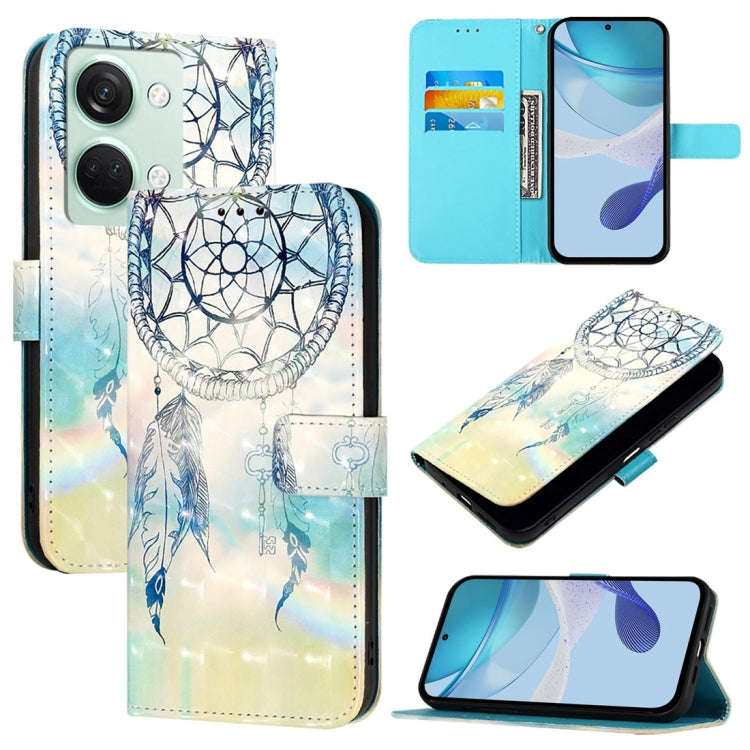 For OnePlus Ace 2V / Nord 3 3D Painting Horizontal Flip Leather Phone Case(Dream Wind Chimes)