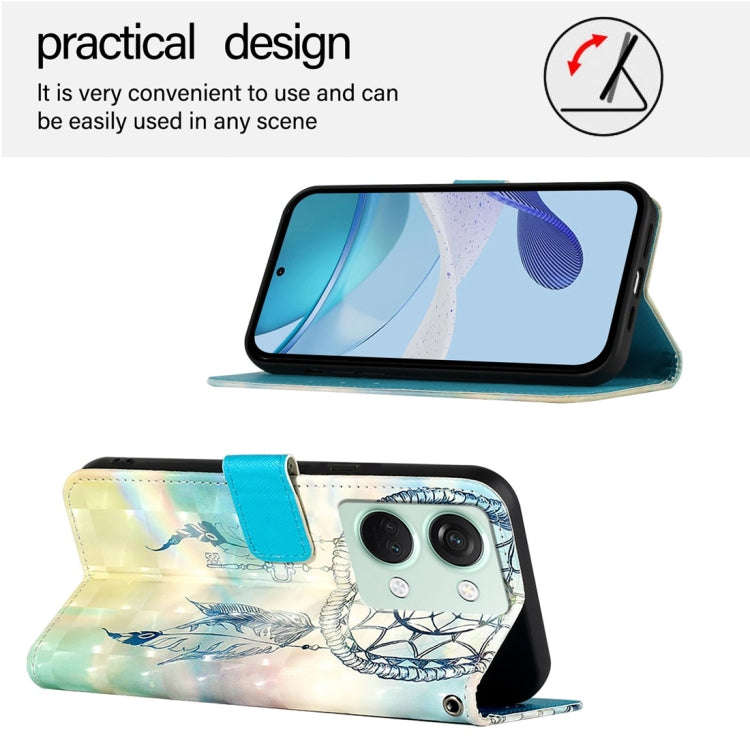 For OnePlus Ace 2V / Nord 3 3D Painting Horizontal Flip Leather Phone Case(Dream Wind Chimes)