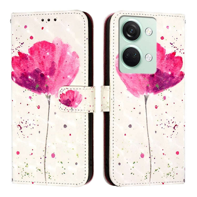For OnePlus Ace 2V / Nord 3 3D Painting Horizontal Flip Leather Phone Case(Flower)