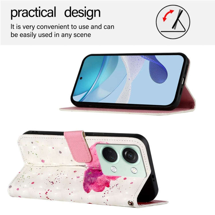 For OnePlus Ace 2V / Nord 3 3D Painting Horizontal Flip Leather Phone Case(Flower)
