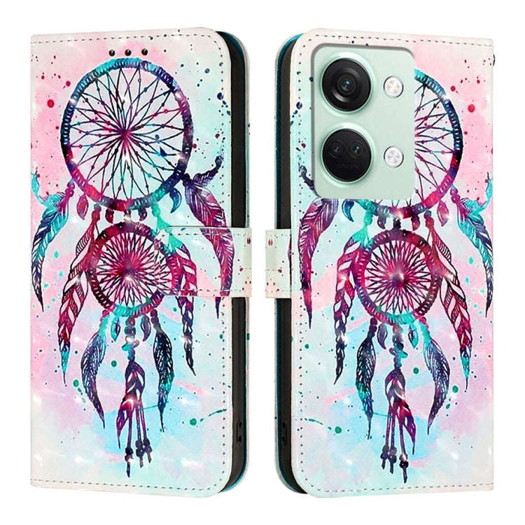 For OnePlus Ace 2V / Nord 3 3D Painting Horizontal Flip Leather Phone Case(Color Drop Wind Chimes)