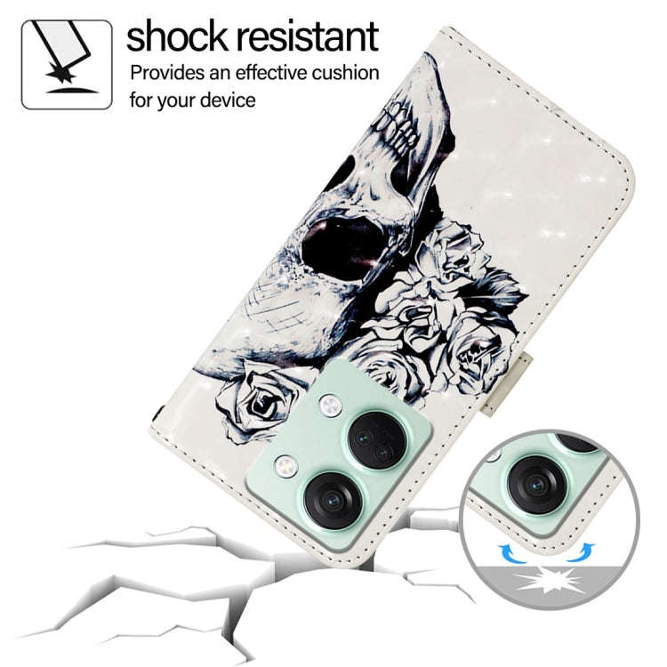 For OnePlus Ace 2V / Nord 3 3D Painting Horizontal Flip Leather Phone Case(Skull)