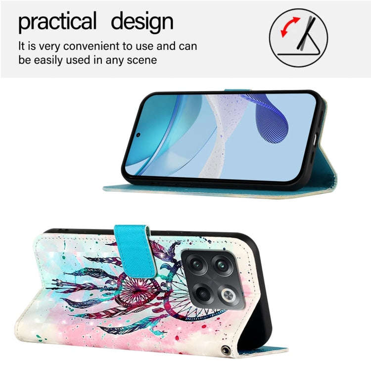 For OnePlus Ace Pro / 10T Global 3D Painting Horizontal Flip Leather Phone Case(Color Drop Wind C...