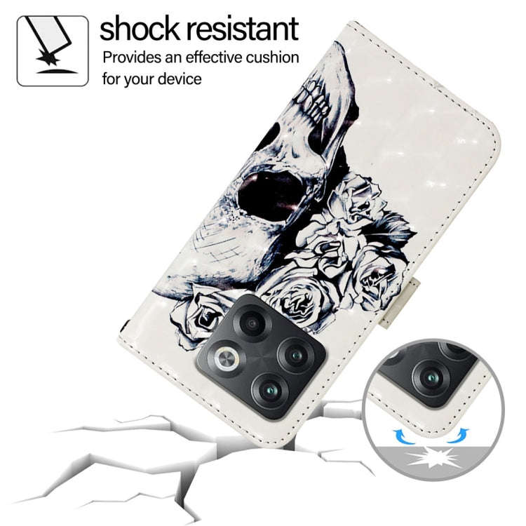 For OnePlus Ace Pro / 10T Global 3D Painting Horizontal Flip Leather Phone Case(Skull)
