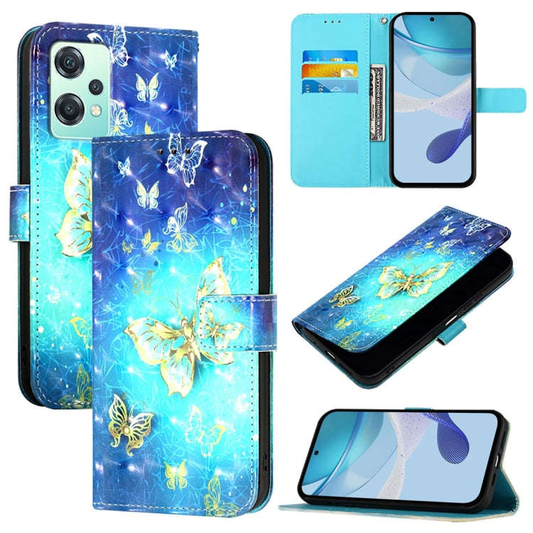For OnePlus Nord 2 Lite / Nord CE 2 Lite 5G 3D Painting Horizontal Flip Leather Phone Case(Golden...