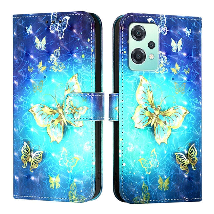 For OnePlus Nord 2 Lite / Nord CE 2 Lite 5G 3D Painting Horizontal Flip Leather Phone Case(Golden...