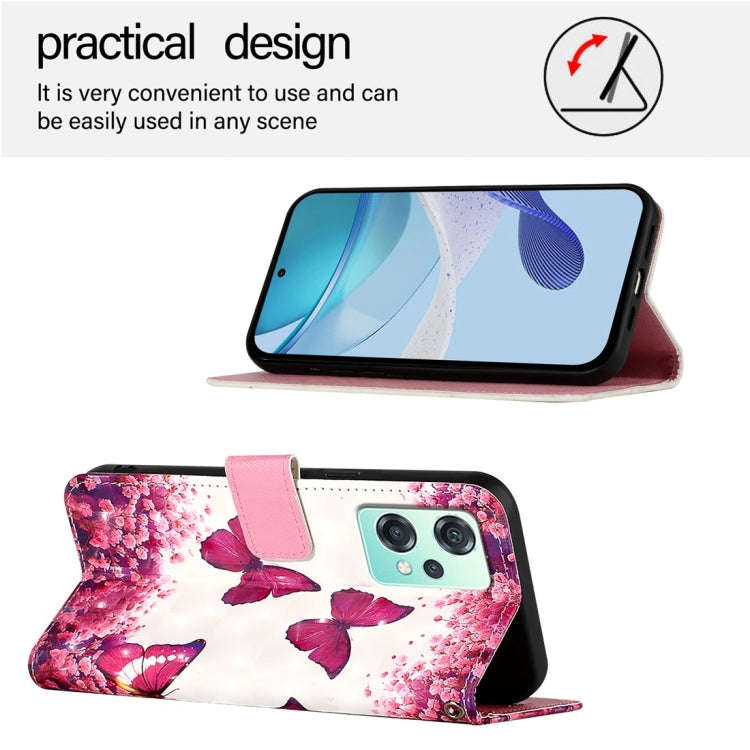For OnePlus Nord 2 Lite / Nord CE 2 Lite 5G 3D Painting Horizontal Flip Leather Phone Case(Rose B...