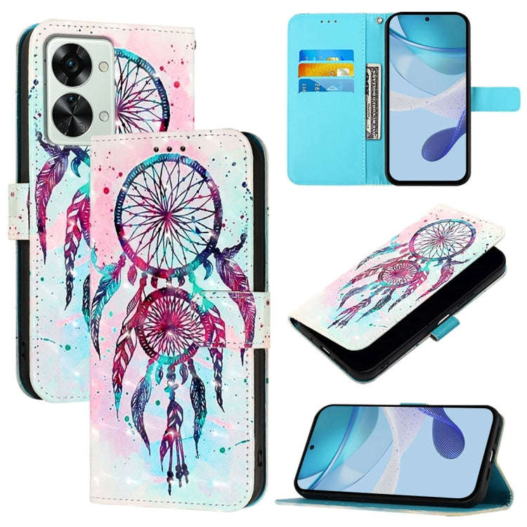 For OnePlus Nord 2T 3D Painting Horizontal Flip Leather Phone Case(Color Drop Wind Chimes)