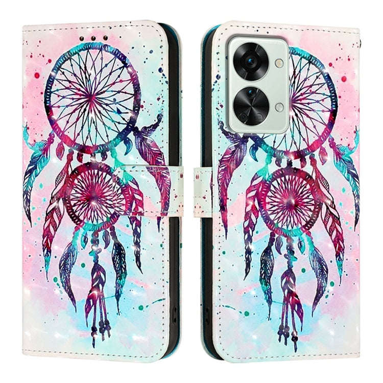 For OnePlus Nord 2T 3D Painting Horizontal Flip Leather Phone Case(Color Drop Wind Chimes)
