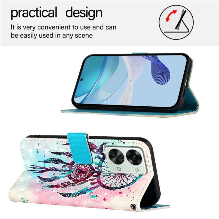 For OnePlus Nord 2T 3D Painting Horizontal Flip Leather Phone Case(Color Drop Wind Chimes)