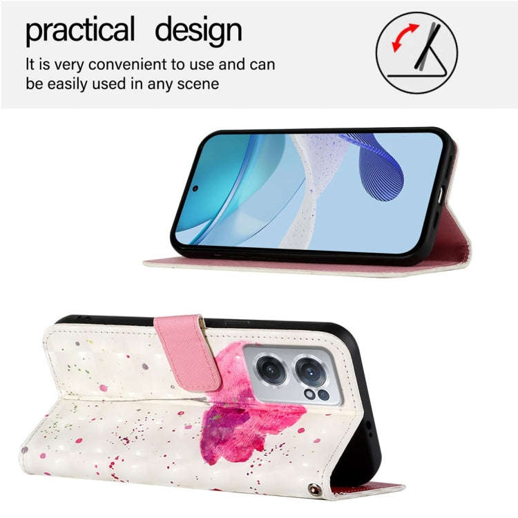 For OnePlus Nord CE 2 5G 3D Painting Horizontal Flip Leather Phone Case(Flower)