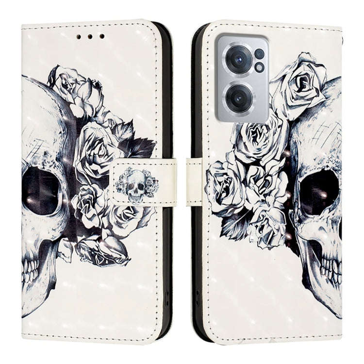 For OnePlus Nord CE 2 5G 3D Painting Horizontal Flip Leather Phone Case(Skull)