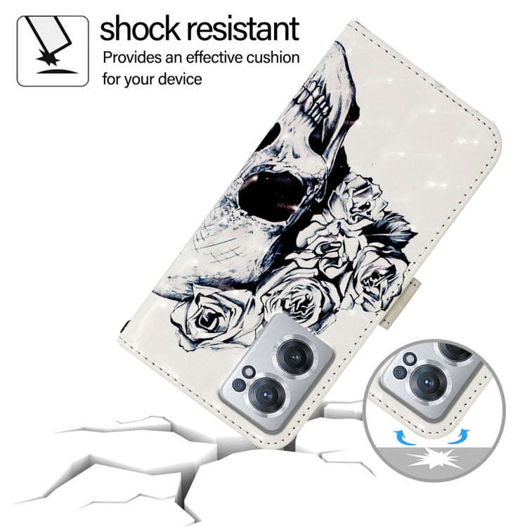 For OnePlus Nord CE 2 5G 3D Painting Horizontal Flip Leather Phone Case(Skull)