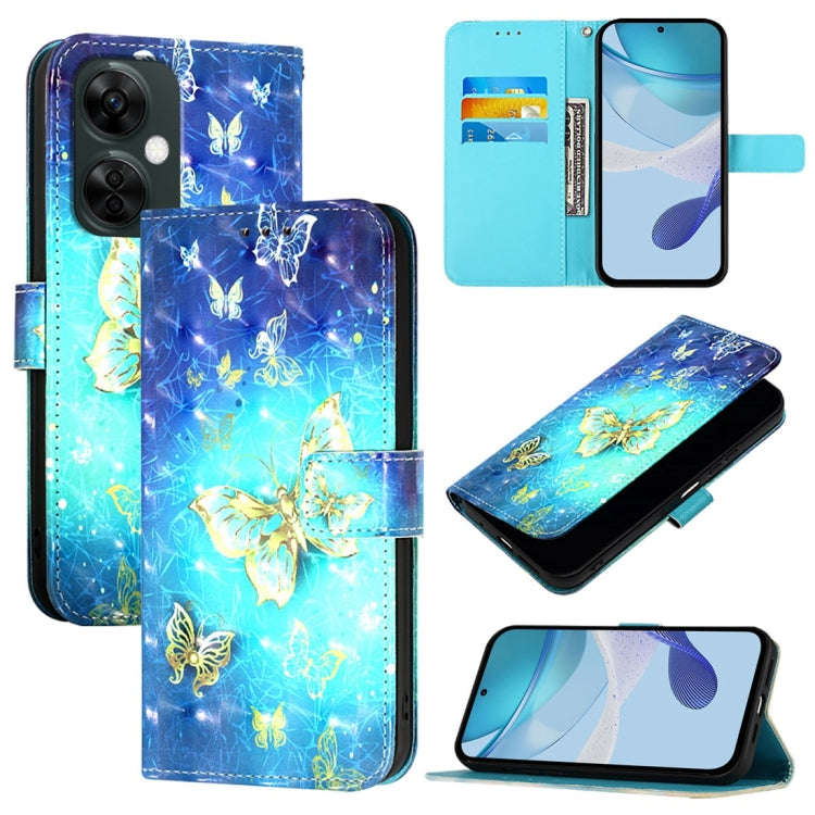 For OnePlus Nord CE 3 Lite / Nord N30 3D Painting Horizontal Flip Leather Phone Case(Golden Butte...