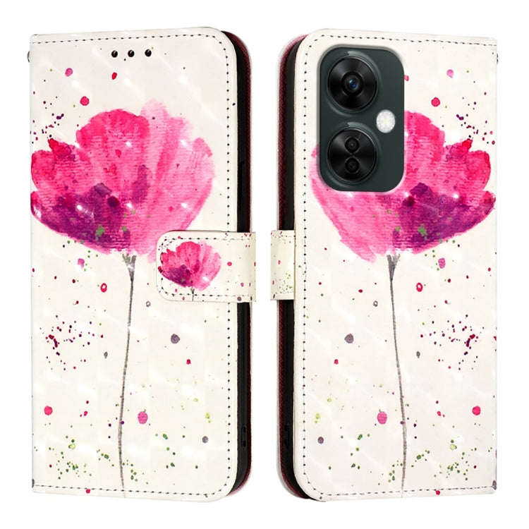 For OnePlus Nord CE 3 Lite / Nord N30 3D Painting Horizontal Flip Leather Phone Case(Flower)