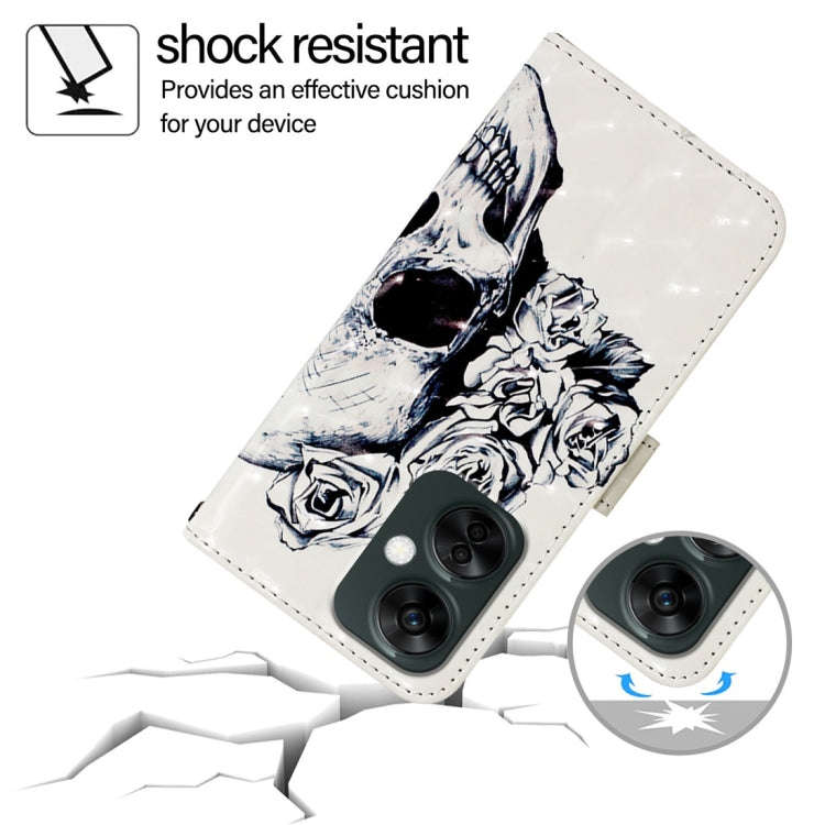 For OnePlus Nord CE 3 Lite / Nord N30 3D Painting Horizontal Flip Leather Phone Case(Skull)