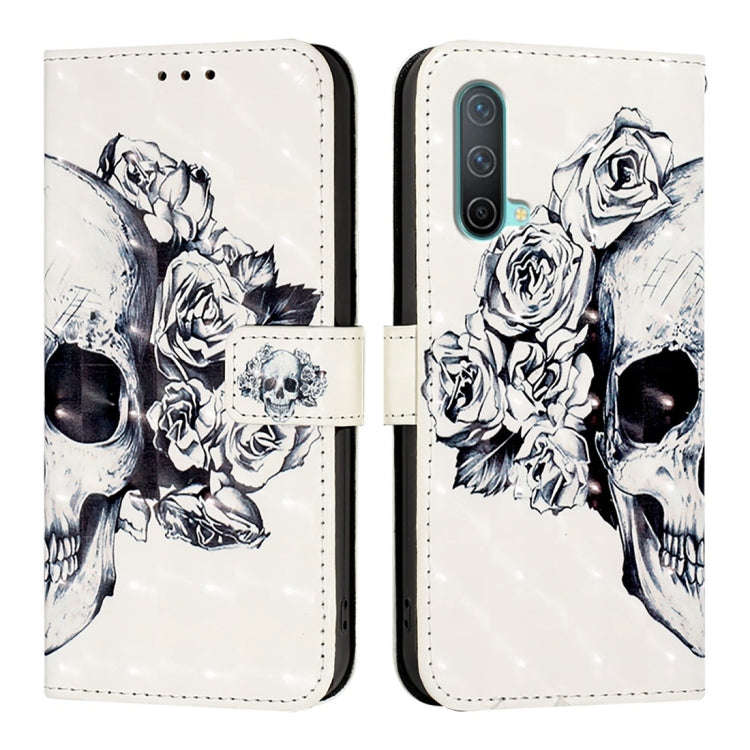 For OnePlus Nord CE 5G 3D Painting Horizontal Flip Leather Phone Case(Skull)