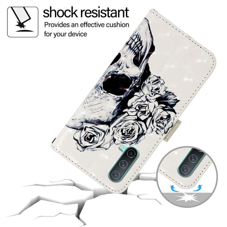 For OnePlus Nord CE 5G 3D Painting Horizontal Flip Leather Phone Case(Skull)