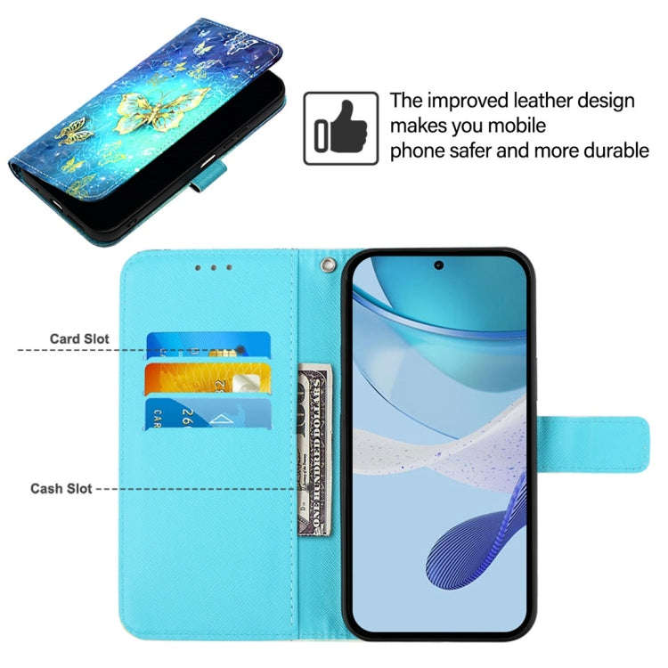 For OnePlus Nord CE3 India 3D Painting Horizontal Flip Leather Phone Case(Golden Butterfly)