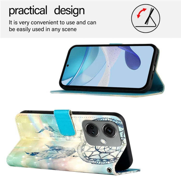 For OnePlus Nord CE3 India 3D Painting Horizontal Flip Leather Phone Case(Dream Wind Chimes)