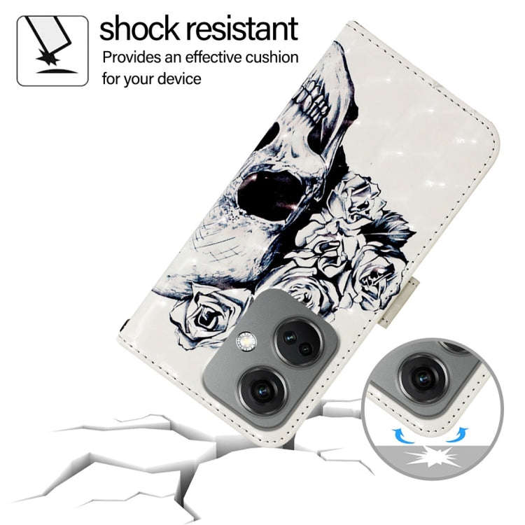 For OnePlus Nord CE3 India 3D Painting Horizontal Flip Leather Phone Case(Skull)