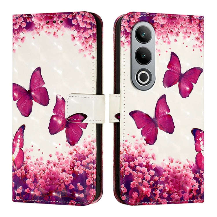 For OnePlus Nord CE4 3D Painting Horizontal Flip Leather Phone Case(Rose Butterfly)