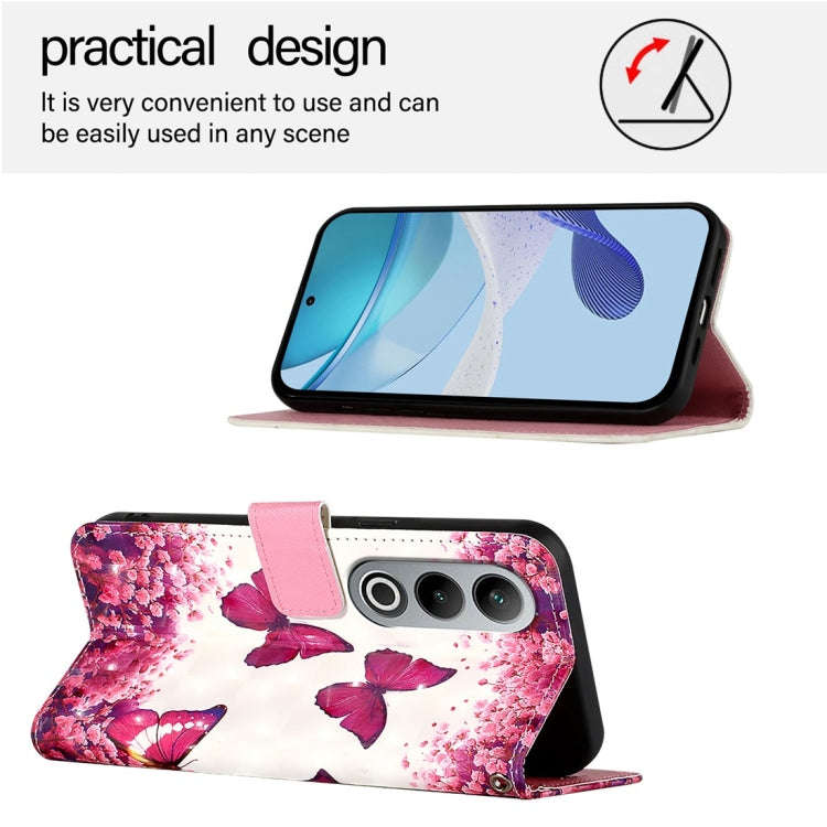 For OnePlus Nord CE4 3D Painting Horizontal Flip Leather Phone Case(Rose Butterfly)