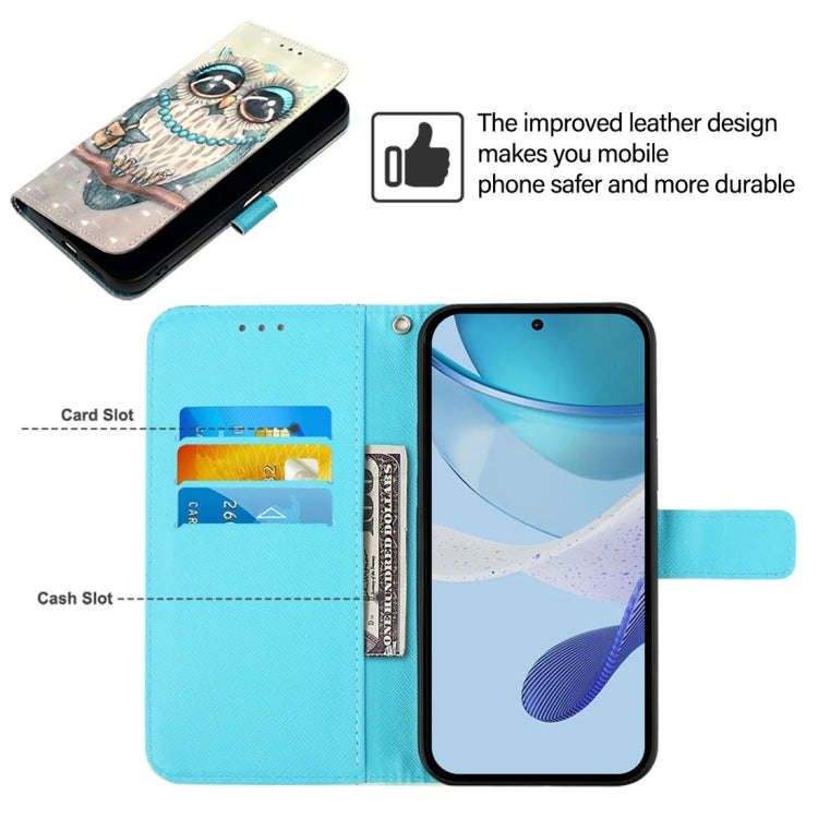 For OnePlus Nord CE4 3D Painting Horizontal Flip Leather Phone Case(Grey Owl)