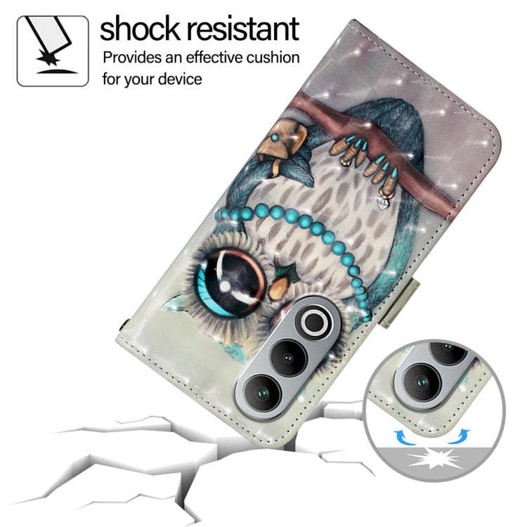 For OnePlus Nord CE4 3D Painting Horizontal Flip Leather Phone Case(Grey Owl)