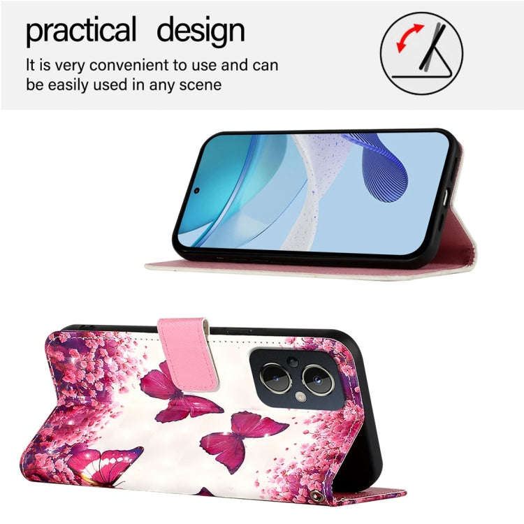 For OnePlus Nord N20 5G 3D Painting Horizontal Flip Leather Phone Case(Rose Butterfly)