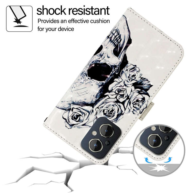 For OnePlus Nord N20 5G 3D Painting Horizontal Flip Leather Phone Case(Skull)