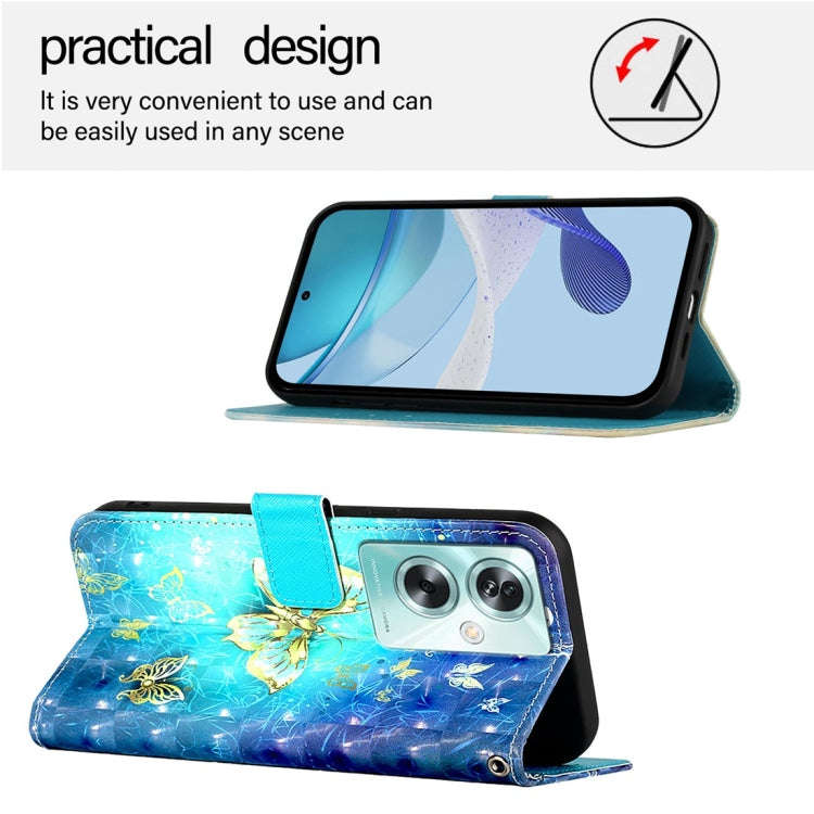 For OnePlus Nord N30 SE 3D Painting Horizontal Flip Leather Phone Case(Golden Butterfly)