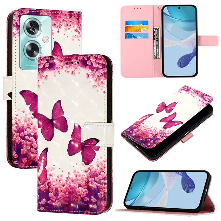 For OnePlus Nord N30 SE 3D Painting Horizontal Flip Leather Phone Case(Rose Butterfly)