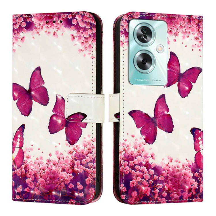 For OnePlus Nord N30 SE 3D Painting Horizontal Flip Leather Phone Case(Rose Butterfly)