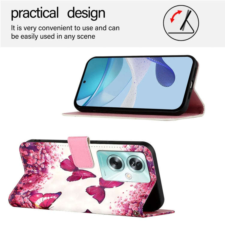 For OnePlus Nord N30 SE 3D Painting Horizontal Flip Leather Phone Case(Rose Butterfly)