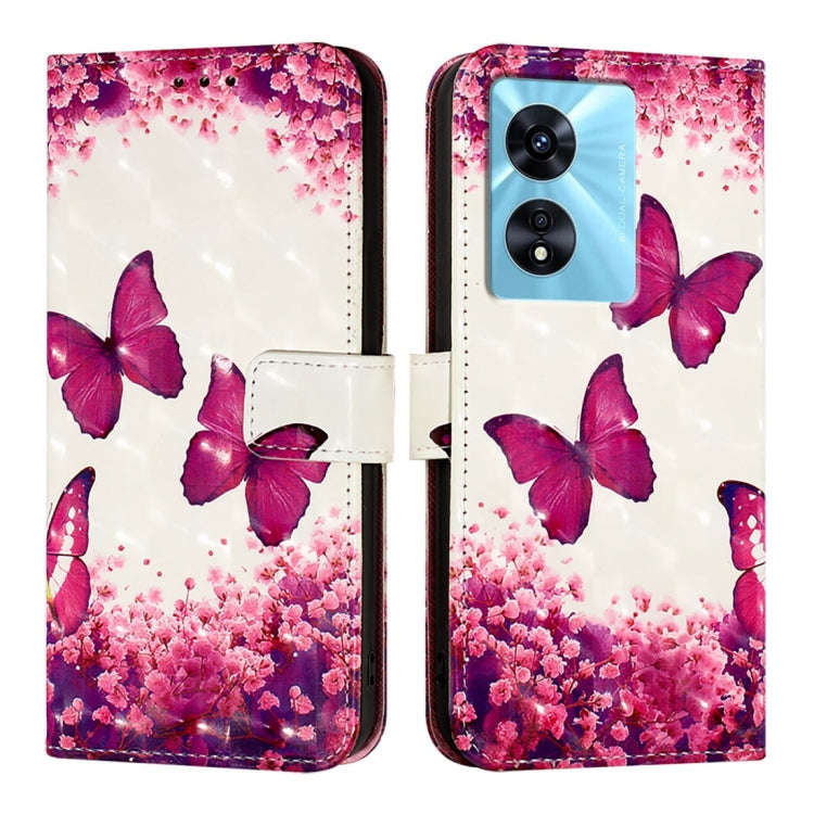 For OnePlus Nord N300 3D Painting Horizontal Flip Leather Phone Case(Rose Butterfly)