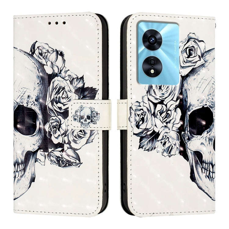 For OnePlus Nord N300 3D Painting Horizontal Flip Leather Phone Case(Skull)