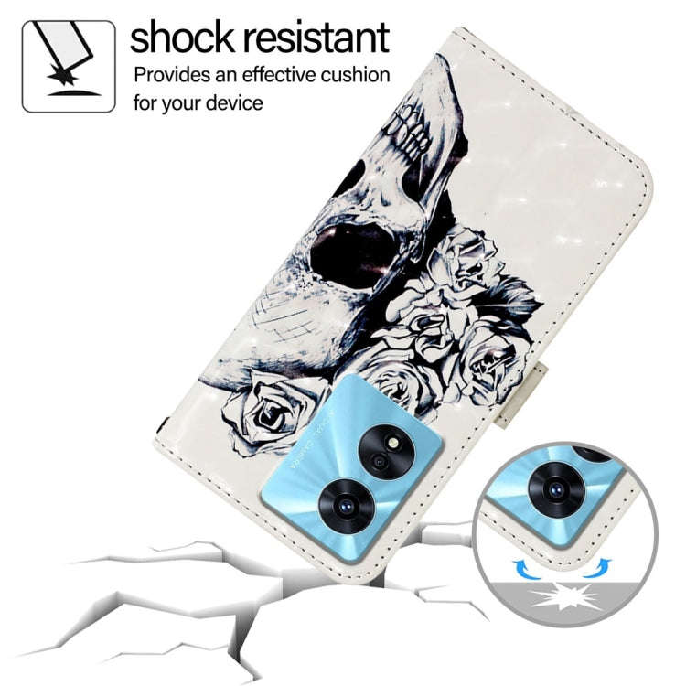 For OnePlus Nord N300 3D Painting Horizontal Flip Leather Phone Case(Skull)