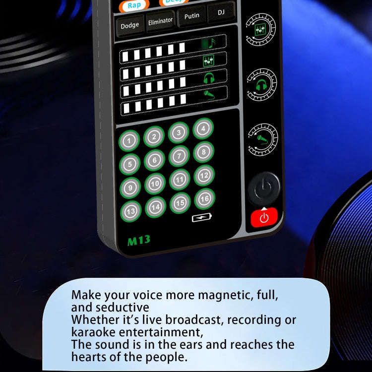 M13 Phone Live Broadcast Voice Changer Bluetooth Sound Card(Black)