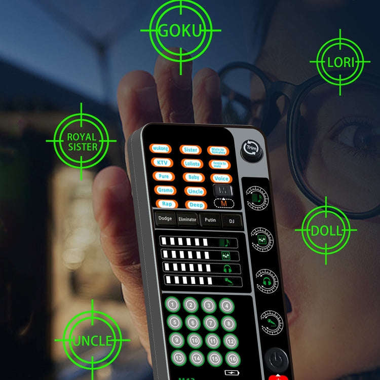 M13 Phone Live Broadcast Voice Changer Bluetooth Sound Card(Black)